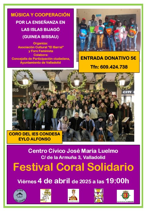 FESTIVAL CORAL SOLIDARIO. 4 de ABRIL DE 2025 A LAS 19H.